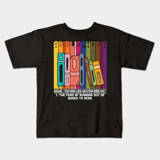 Abibliophobia Definition -  Funny Book Lover Library Kids T-Shirt